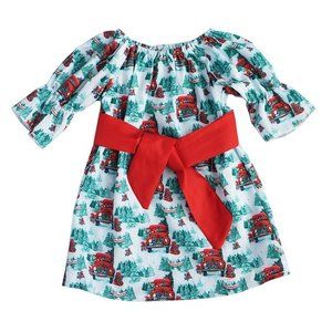 Christmas Truck with Tree Pillowcase Dress